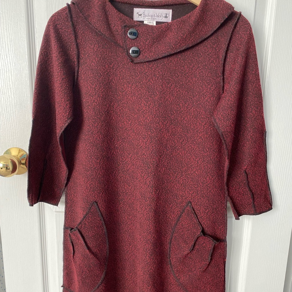 Adorable Beebop & Wally red/black dress. Size Small. Retro style/Button detail.